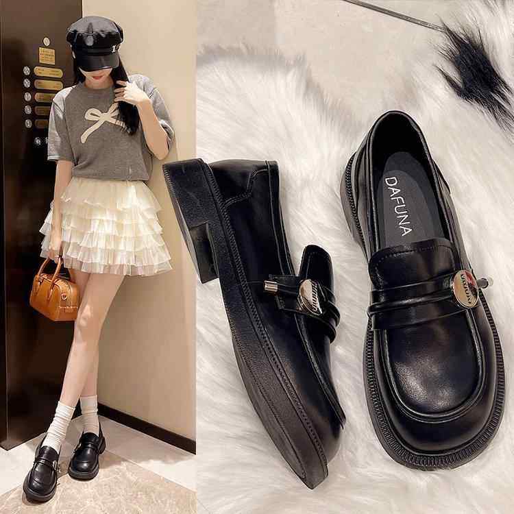 乐福鞋女2026年春秋新款时尚英伦风小皮鞋平底百搭一脚蹬0126w,女鞋,浅口单鞋,淘宝优惠券,粉丝福利购,淘宝优惠卷