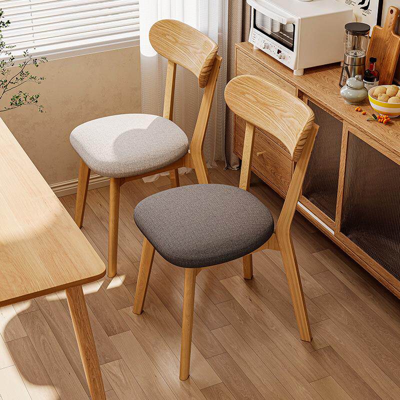 XZC281#实木椅子家用餐椅原木软包餐桌椅餐厅茶桌凳子靠背复古木