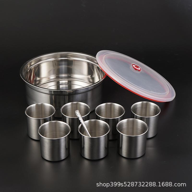不锈钢味盅调料缸调味罐 带盖圆毛绒/玩偶/公仔/布