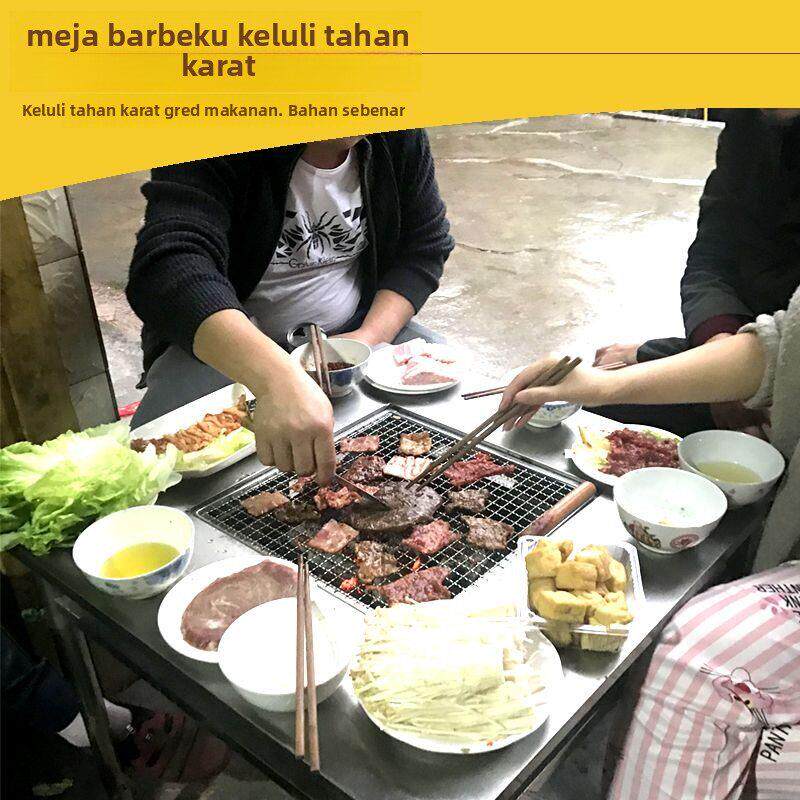 户外不锈钢烧烤桌自助烤肉小豆腐商烤架木炭碳架子摆摊家用烧烤炉