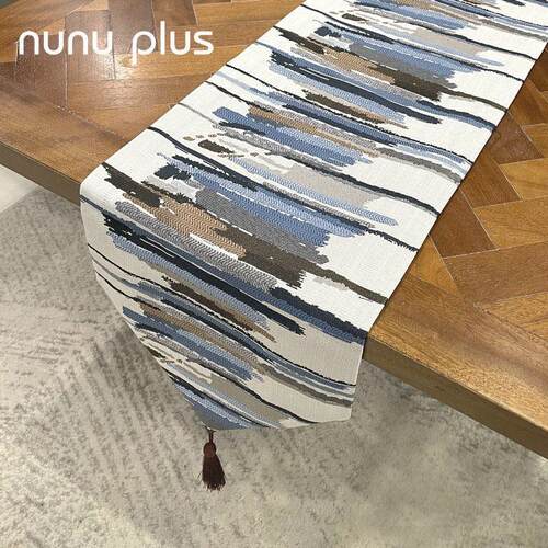 流光梦影 新中式现代时尚感欧式样板房简约桌旗 餐旗桌布长条包邮