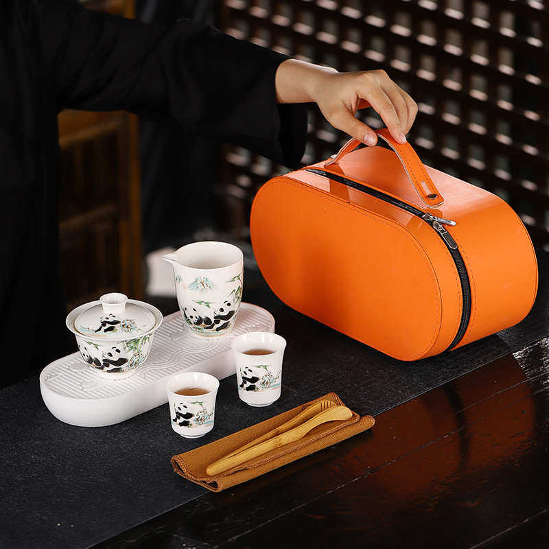 旅行功夫茶具陶瓷套装便携式户外商务实用礼品公司活动开业伴手礼,餐饮具,旅行茶具,淘宝优惠券,粉丝福利购,淘宝优惠卷