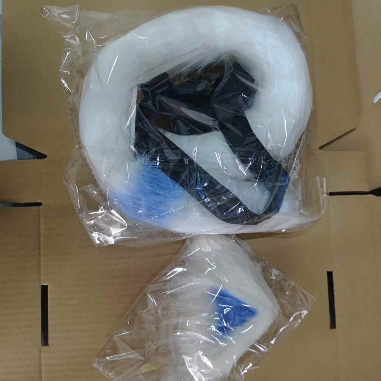 猫化喜羊羊懒羊羊美羊羊白色拼接浅蓝色猫尾巴耳朵毛绒COS道具