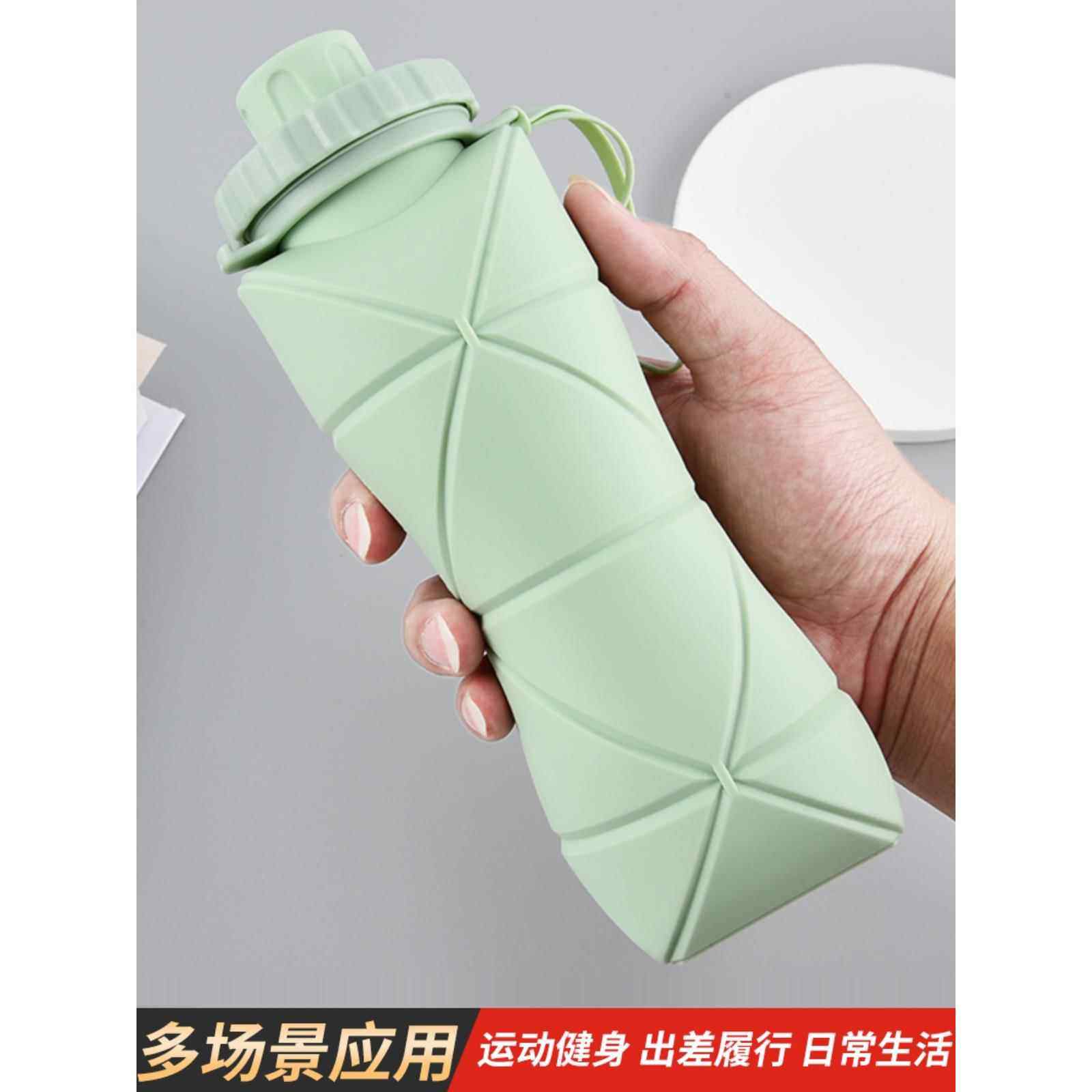 加厚硅胶软水杯外出伸缩折叠便携水杯瓶户外旅行随身带水壶大容量