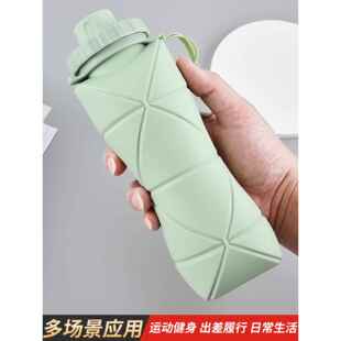 大容量户外旅行运动便携式硅胶耐高温食品级折叠杯折叠水杯600ml