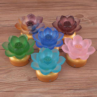 2023新款古法琉璃莲花灯电池可充电款佛台菩萨佛前的用品家用佛灯