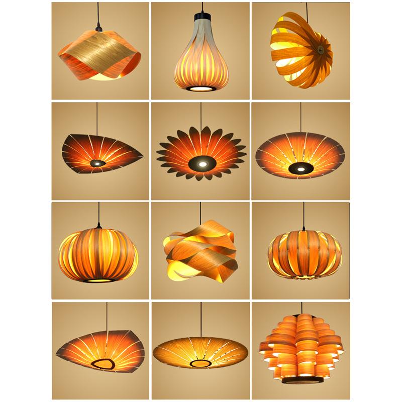 木皮灯东南亚风格竹木吊灯餐厅火锅甜品餐饮店民宿木艺吊灯具灯饰