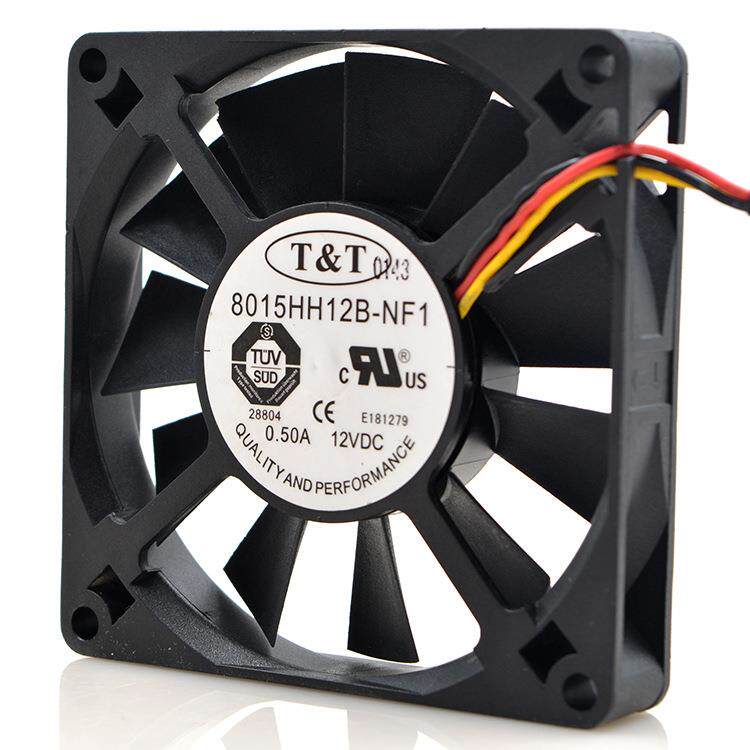 原装T&T 8015HH12B-NF1 12V 0.50A 8CM 8015机箱双滚珠大风量风扇