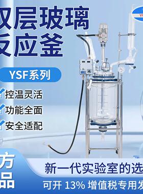 巩义YSF-10/20/30/100L反应器双层玻璃反应釜实验室高温高压