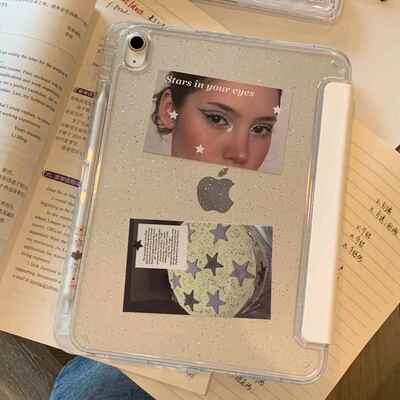 CanvasCase/闪粉背卡~奶油色系小众可爱插画 画ipad肤感3Y折支架款保护壳带笔槽air7/6平板套pro11寸2026/13