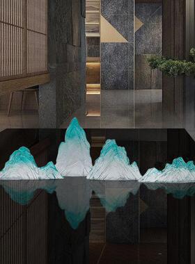 透明假山雕塑树脂饰摆件所酒店hy-220别墅大堂前样板间会售楼台处