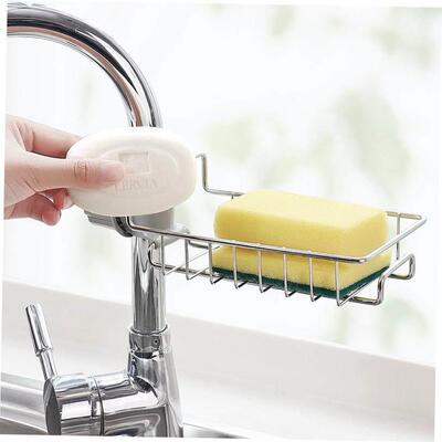 stainless steel tap draining storage rack sink shelf kitchen