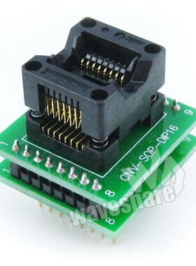 SOP16转DIP16 IC引脚间距1.27mm编程座测试座 OTS-16-1.27-03带板