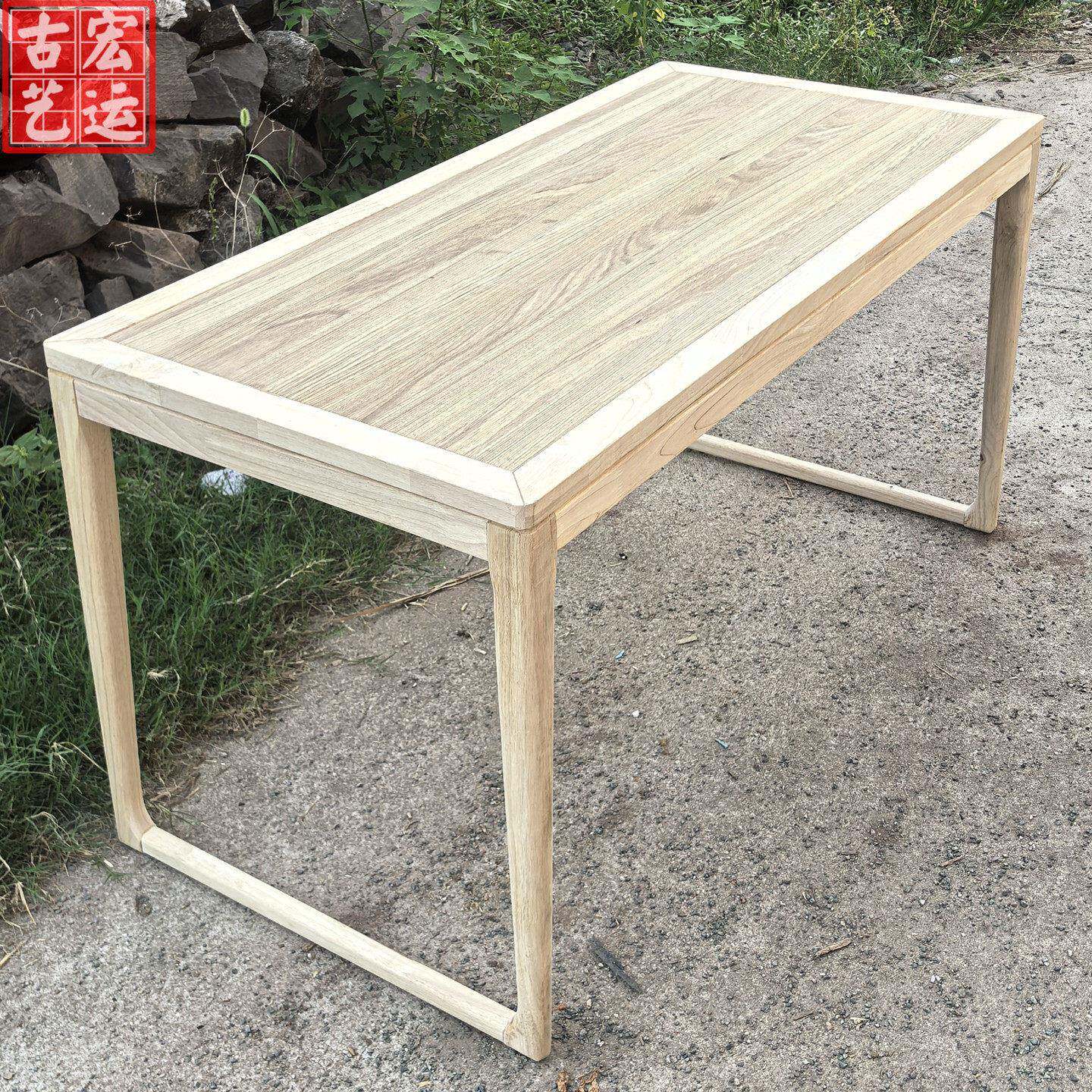橡胶木白胚桌子胡桃木写字台简易家用茶室画案餐桌茶榫卯中式办公