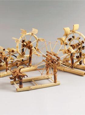 传统怀旧仿古玩具水车纺线车居家客厅卧室摆件生日礼物工艺品