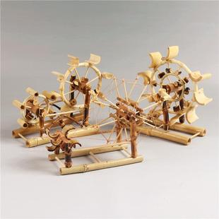 传统怀旧仿古玩具水车纺线车居家客厅卧室摆件生日礼物工艺品