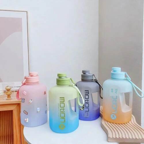 2 Liter Sports Water Bottle With Straw Large Capacity Fitnes