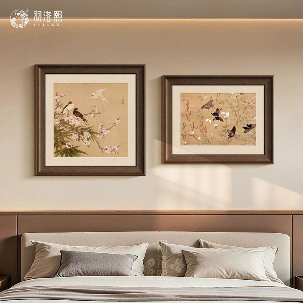 花鸟图新中式卧室装饰画宋氏美学喜鹊饭厅2025新款挂画国风二联画