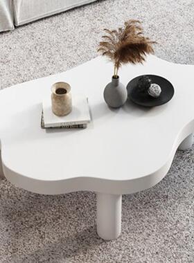 实矮木茶几异形桌白色云朵桌客厅沙型发桌小边几茶MAM桌规不则木