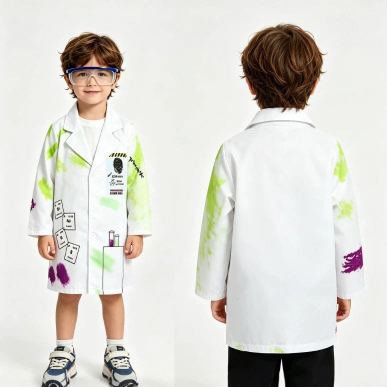儿童职业cos服科学家童装疯狂科学家舞台扮演服幼儿园舞台表演服图片
