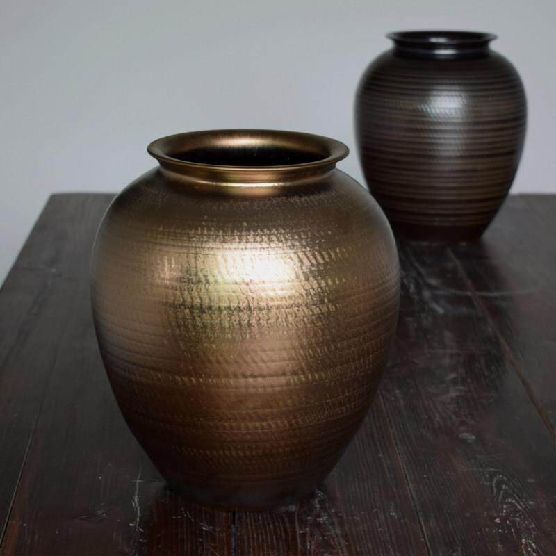 金色陶瓷花房瓶桌面落地大插花器干燥树干枝陶罐酒号店jshs-52样