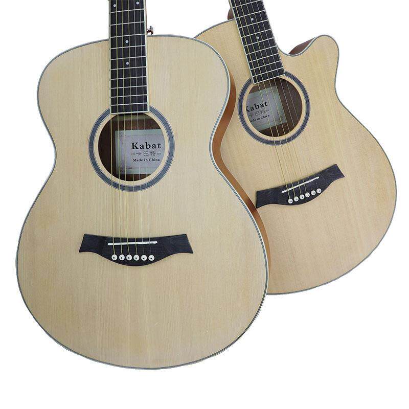 吉他民谣吉他40寸云杉沙比利民谣木吉他缺角圆角面单演奏级Guitar