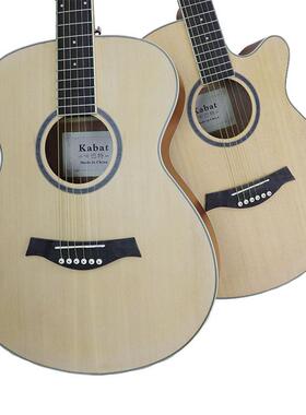 他吉民谣角吉他40寸云杉沙利YD-D40Y比民谣木吉他缺圆角面单演奏