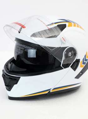 科锐骑行全盔交通勤务巡逻铁骑帽盔白色四季通用双面镜防护安全盔