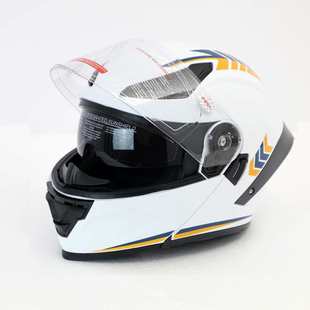 科锐骑行全盔交通勤务巡逻铁骑帽盔白色四季通用双面镜防护安全盔