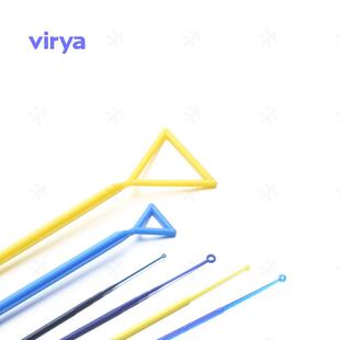 virya三角型涂抹棒蓝色208 灭菌聚丙乙烯3173756 30mm10支装