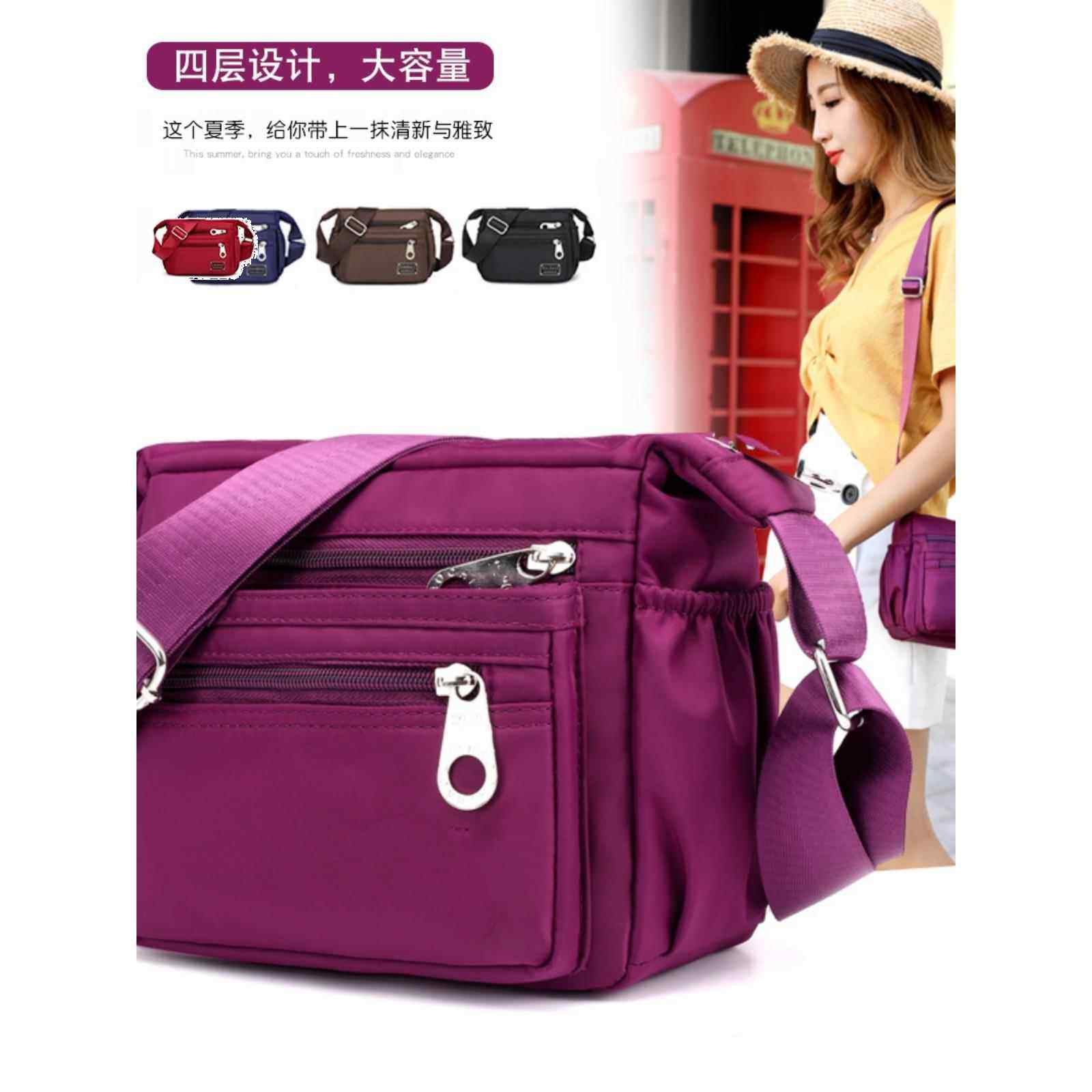 潮流时尚尼龙牛津布斜挎包女高颜值中年单肩时尚帆布妈妈简约百搭