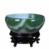 景德镇陶瓷鱼缸手绘乌龟缸睡莲荷花盆客厅桌面摆件陶瓷金鱼缸