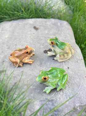 仿真青蛙摆件树脂工艺品花园庭院装饰品户外园林景观造景小动物
