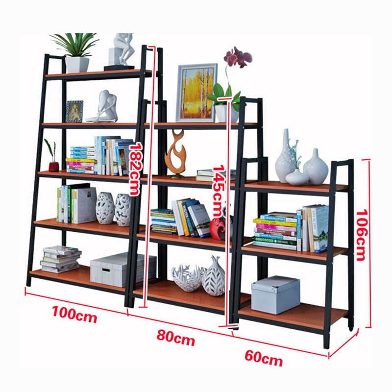 钢木书架简易铁艺货架多层置物架家居客厅架子展示架现货批发