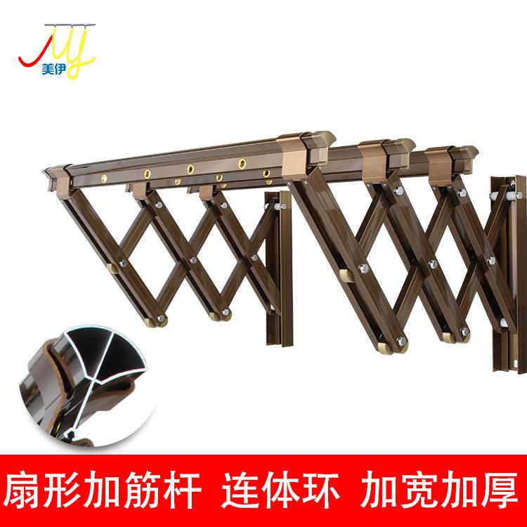 太空铝合金户外伸缩晾衣架推拉晒被扇形晾衣架加粗折叠晒衣架