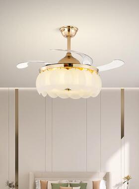 风贝扇灯吊扇轻奢吊式灯客厅灯餐厅卧灯室A2212法复古珍珠壳浪漫