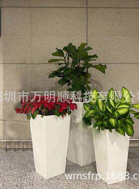 美观耐用商场美陈花箱绿化工程花盆玻璃钢种植花箱厂家直销
