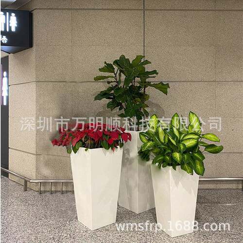 美观耐用商场美陈花箱绿化工程花盆玻璃钢种植花箱厂家直销