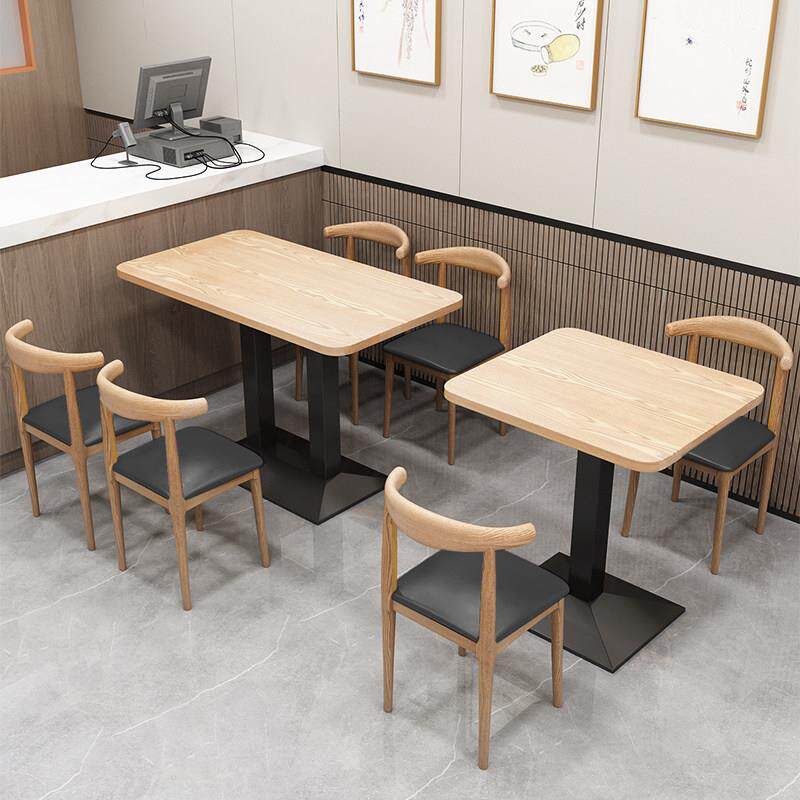 桌子餐饮商用奶茶汉堡店桌椅套装小吃快餐店洽谈桌椅组合家用饭桌