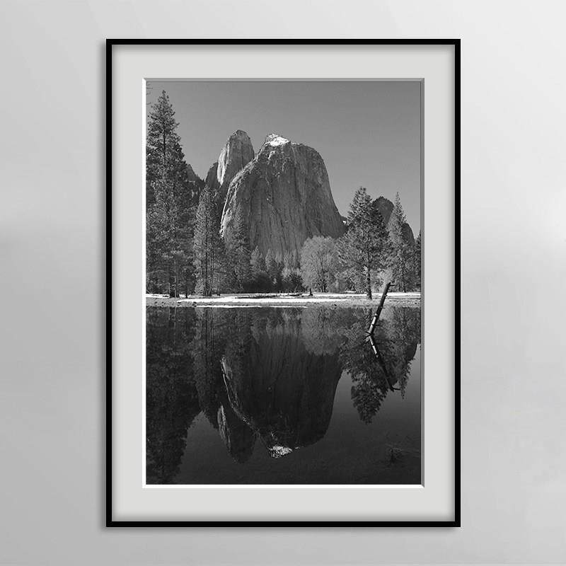 ansel adams 安塞尔·亚当斯经典黑白摄影装饰画风景简约客厅壁画