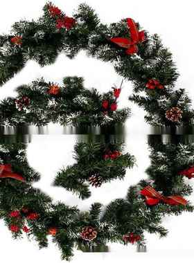 180cm/2.7米加密圣诞藤条红色圣诞装饰藤条门藤门饰