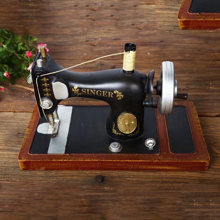 中式复缝纫机铁艺古服铁皮模型摆件潮装店软装橱窗仿古装SDMC270