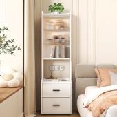 床头柜抽屉柜子实木床边书柜现代简约家用卧室极窄高款 床头置物架