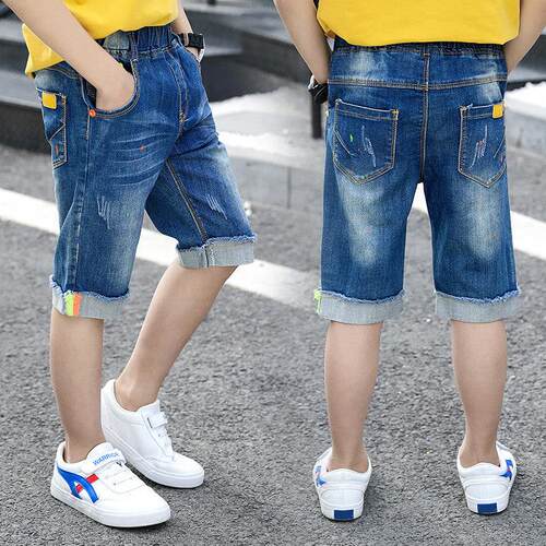 DIIMUU Summer Fashion Denim Kids Stretch Short Jeans Boys Ca