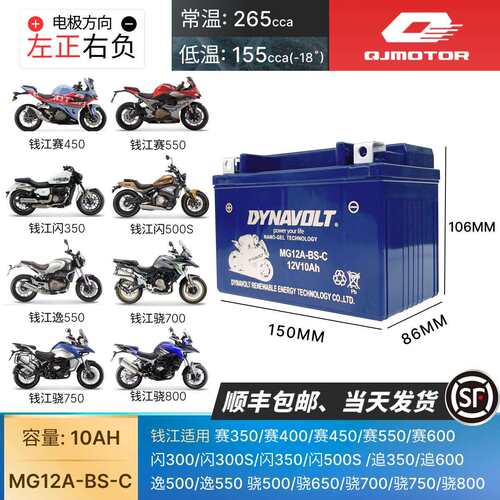 钱江机车电瓶 赛600原厂专用电瓶 大容量高性能12V 通用蓄锂