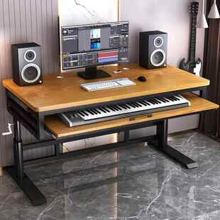 ?电钢琴纳桌桌升降抽式 收子音琴m拉idi键盘桌架乐制作编曲桌011工
