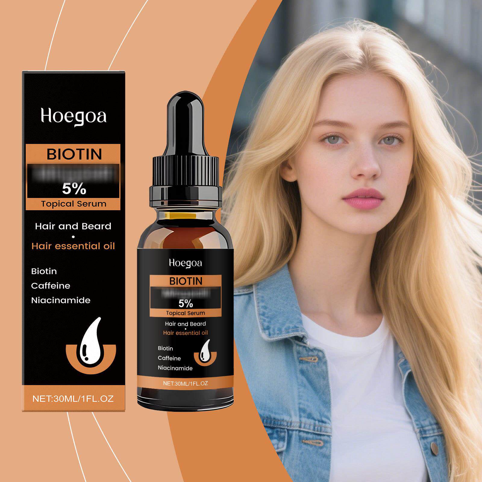 HOEGOA Nourishing Hair Essence Liquid - Refreshing, Moisturi - 实物图