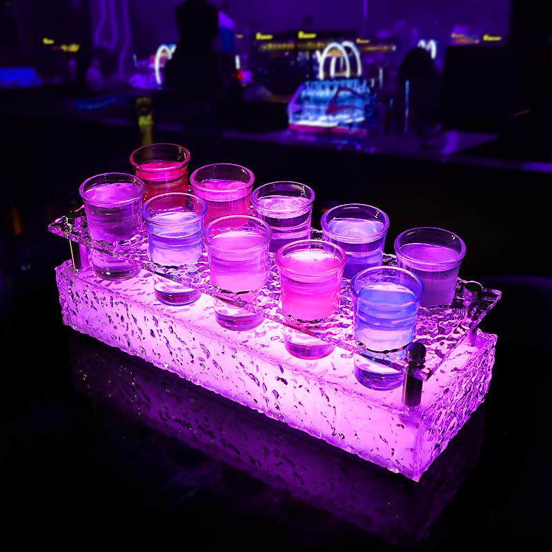 发光彩虹斗酒鸡尾酒杯架 磨砂野格杯鸡尾酒架 酒馆酒具斗酒杯套装