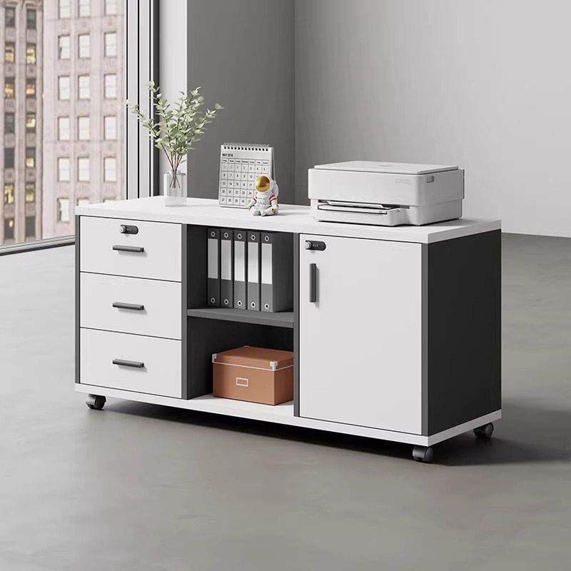 文件柜办公室小柜子现代带锁抽屉柜移动收纳柜带轮桌下矮柜收纳柜