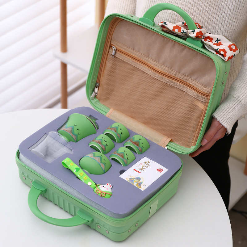 送客伴实用刻印节日茶具礼品企业logo活动户旅行礼端午手套装公司